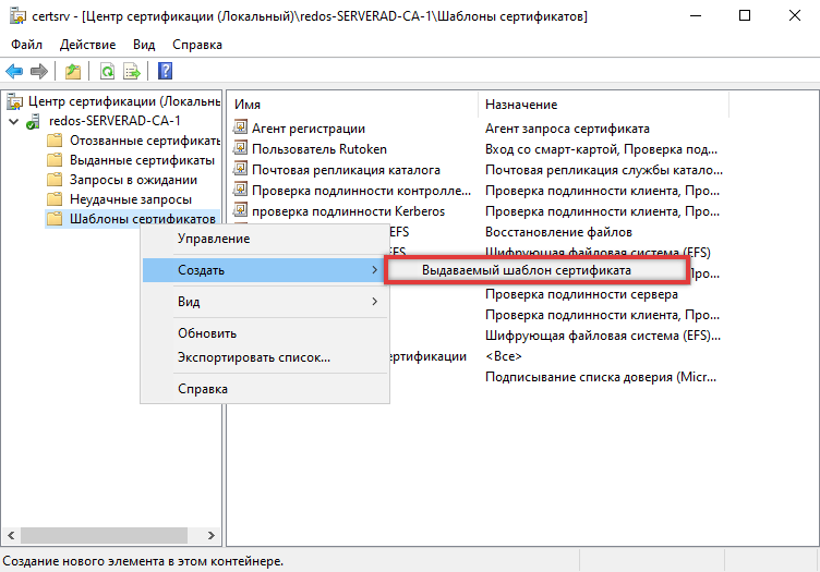 Портал документации Рутокен > 2.1.3.2 Добавление шаблона и выписка сертификата ECDH в Центре сертификации > image-2024-11-28_12-44-28.png